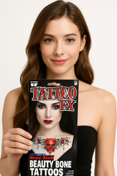 Halloween Ruby Skull Temporary Tattoo